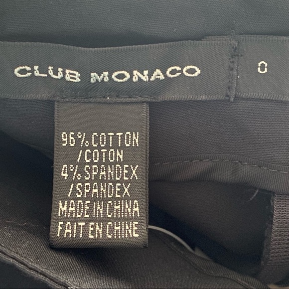 Club Monaco black pencil skirt size 0 cotton spandex blend - Picture 3 of 7